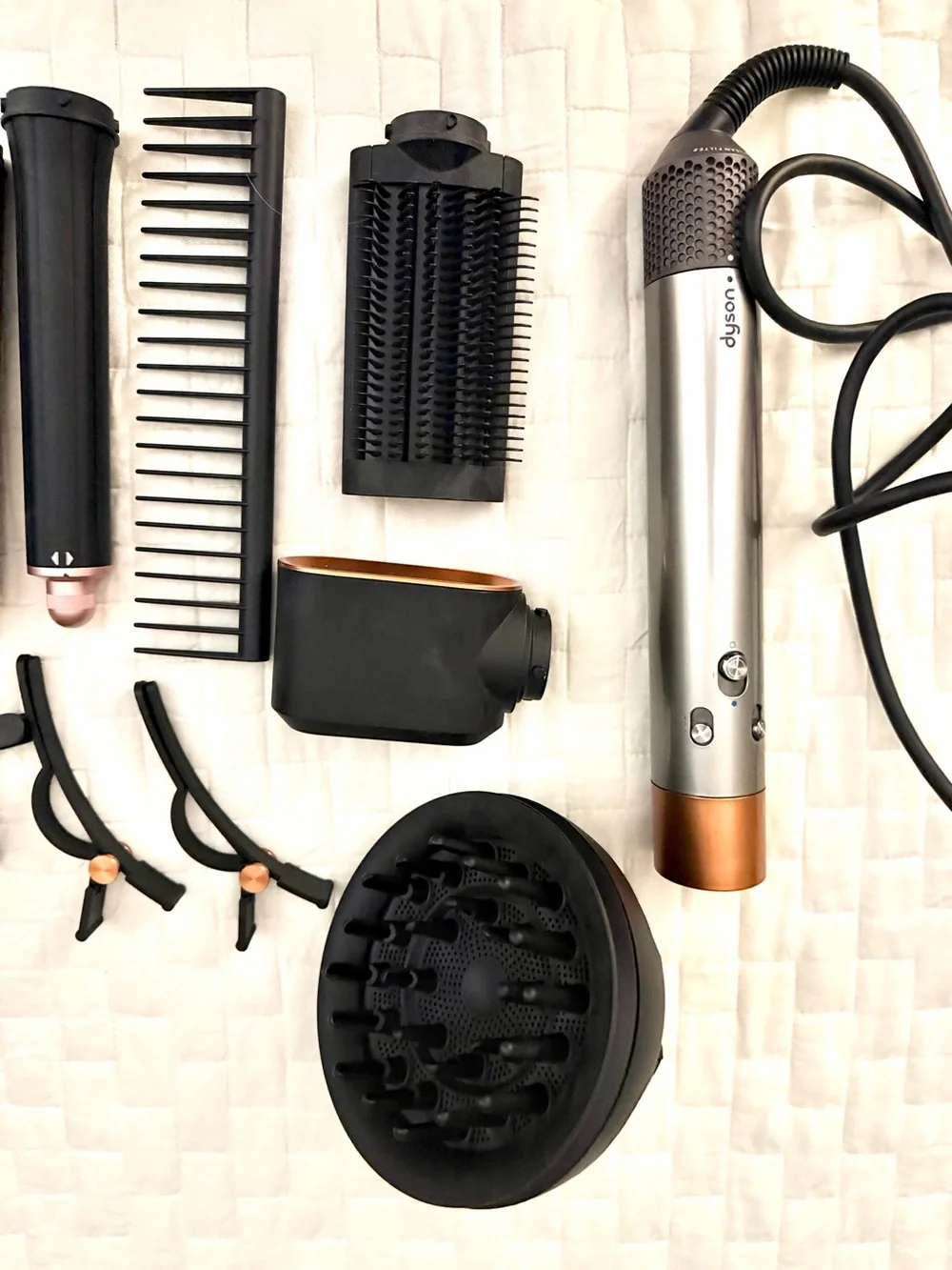 Dyson Styling Set in Silver and Black with Rose Gold Accents